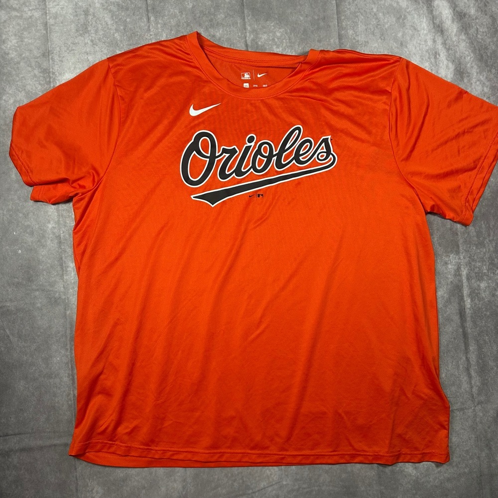 Nike Mens Baltimore Orioles MLB Performance T-Shirt Orange 3XL Short Sleeve Tee